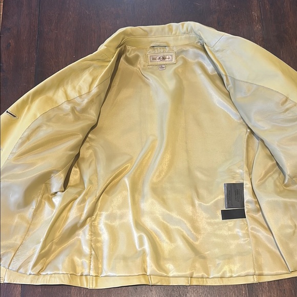 Yellow Leather Women's Jacket - Picture 4 of 8